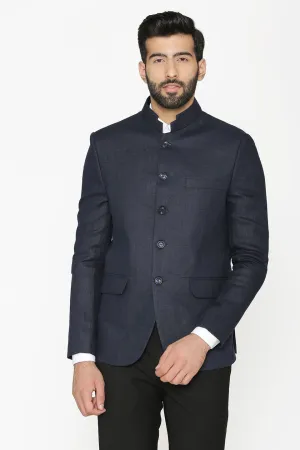 100% Linen Blue Bandhgala