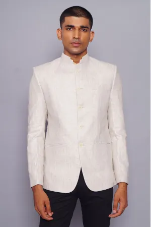 100% Linen Natural Bandhgala
