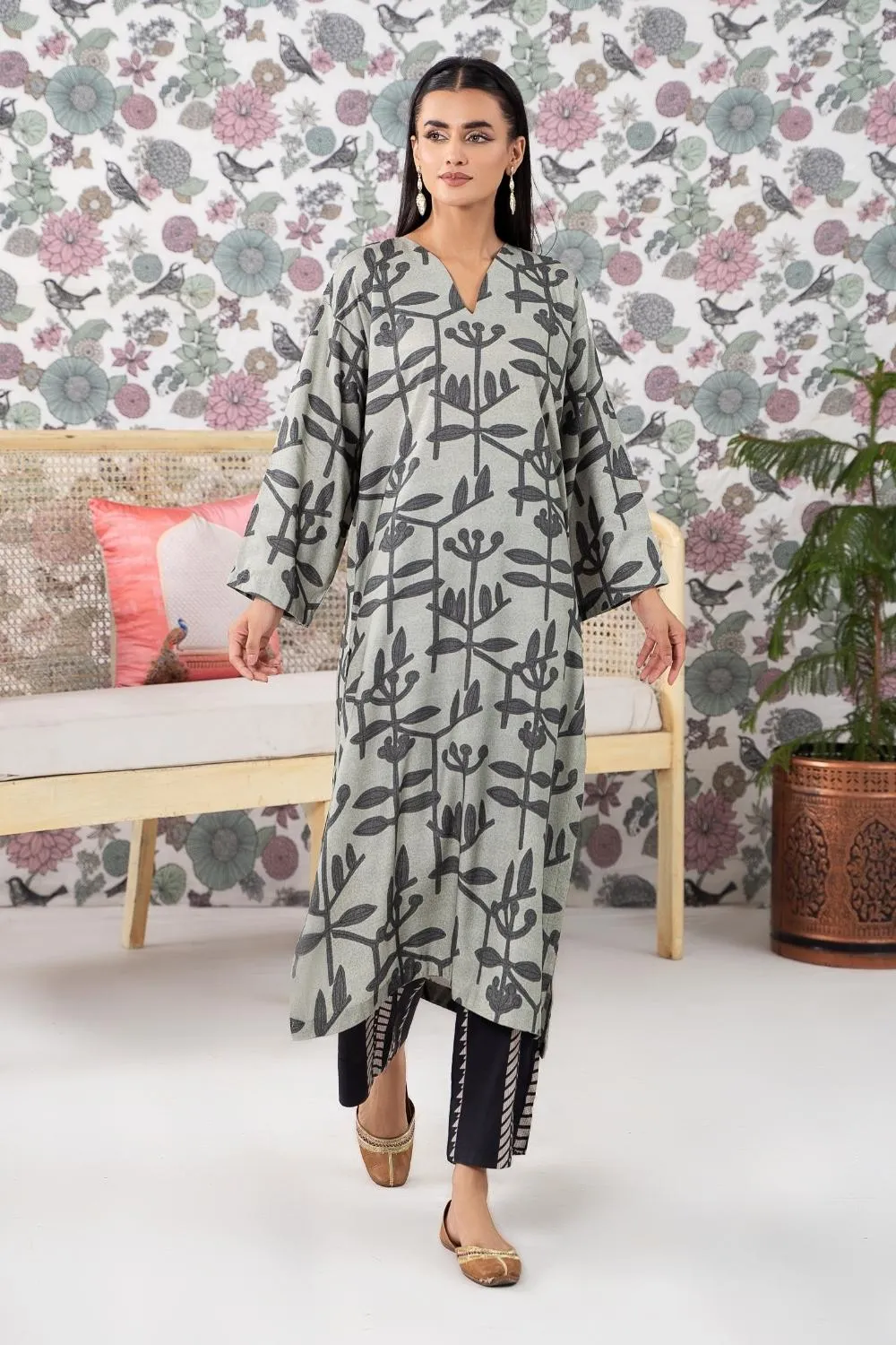 2PC Stitched |Printed Crepe Linen Suit