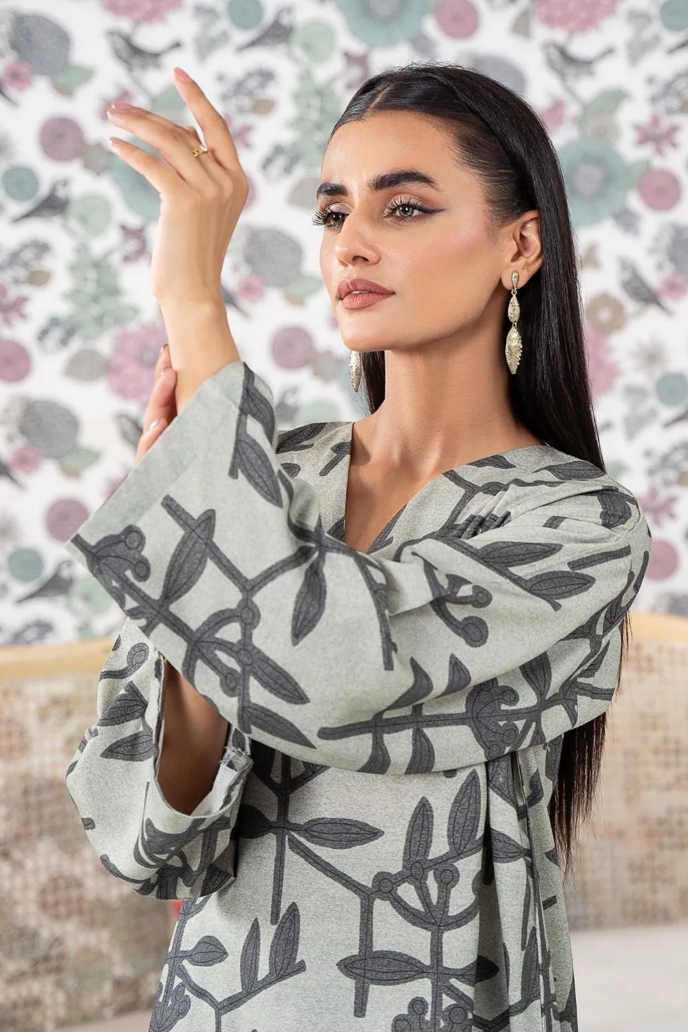 2PC Stitched |Printed Crepe Linen Suit
