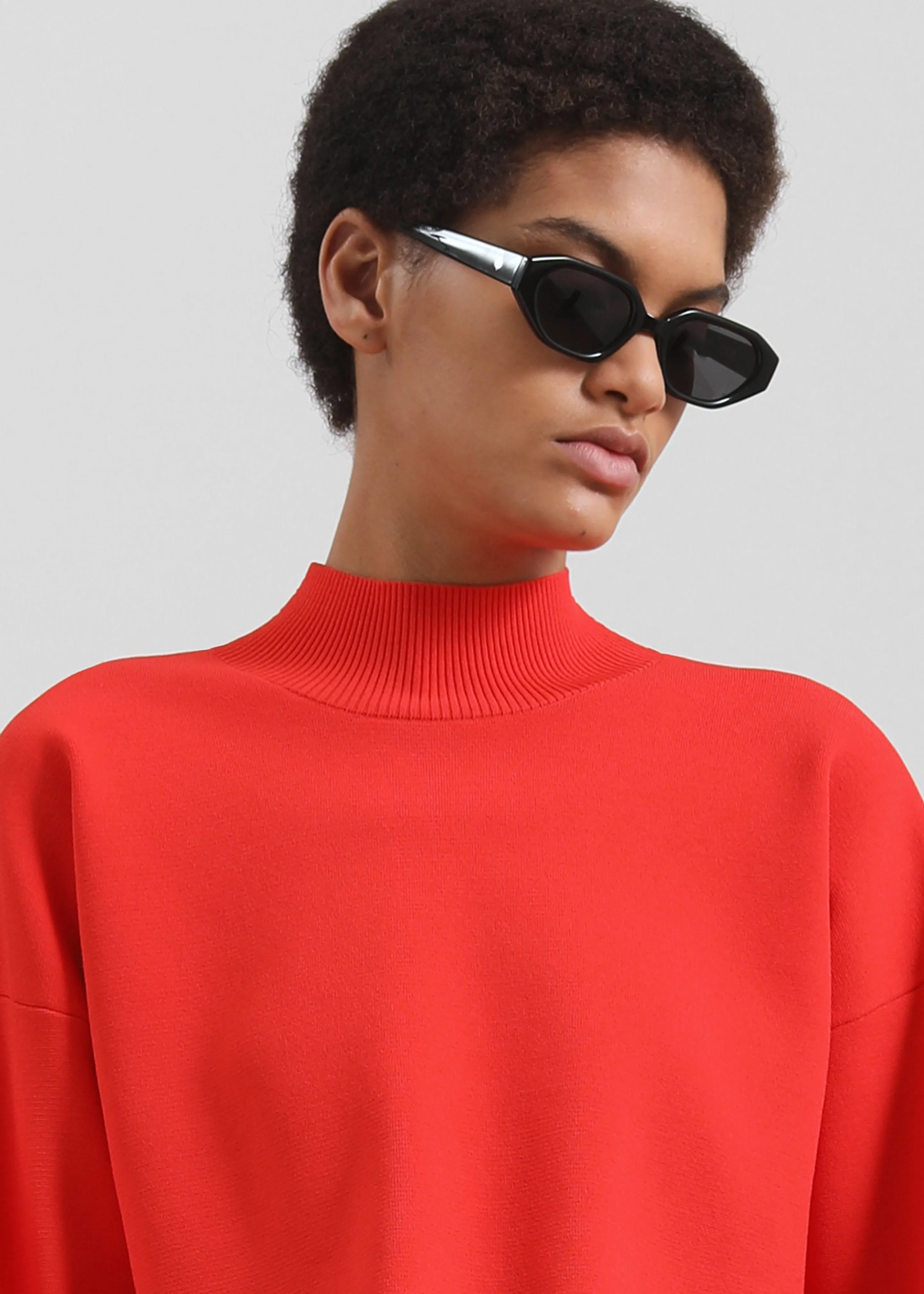 3.1 Phillip Lim Compact Rib Cropped Turtleneck - Poppy