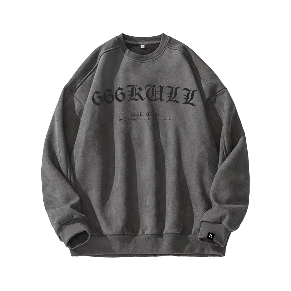 6Kull 666 High Street Suede Sweatshirt