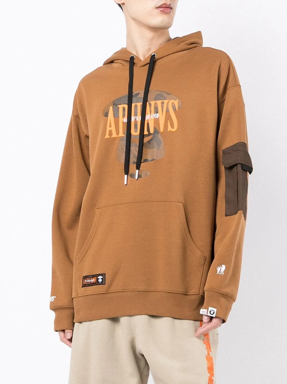 AAPE BY *A BATHING APE® logo-print panelled hoodie