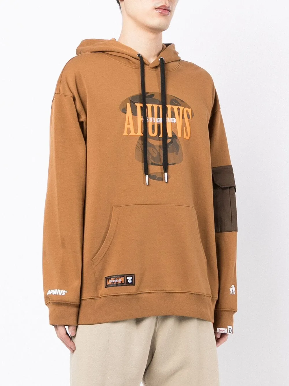 AAPE BY *A BATHING APE® logo-print panelled hoodie
