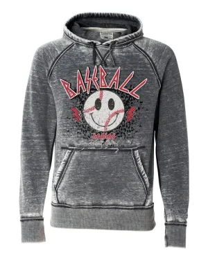 Acid Wash Quality Baseball Mom Rocker Hoodie Quality Sweatshirt - Baseball Mom Hoodie