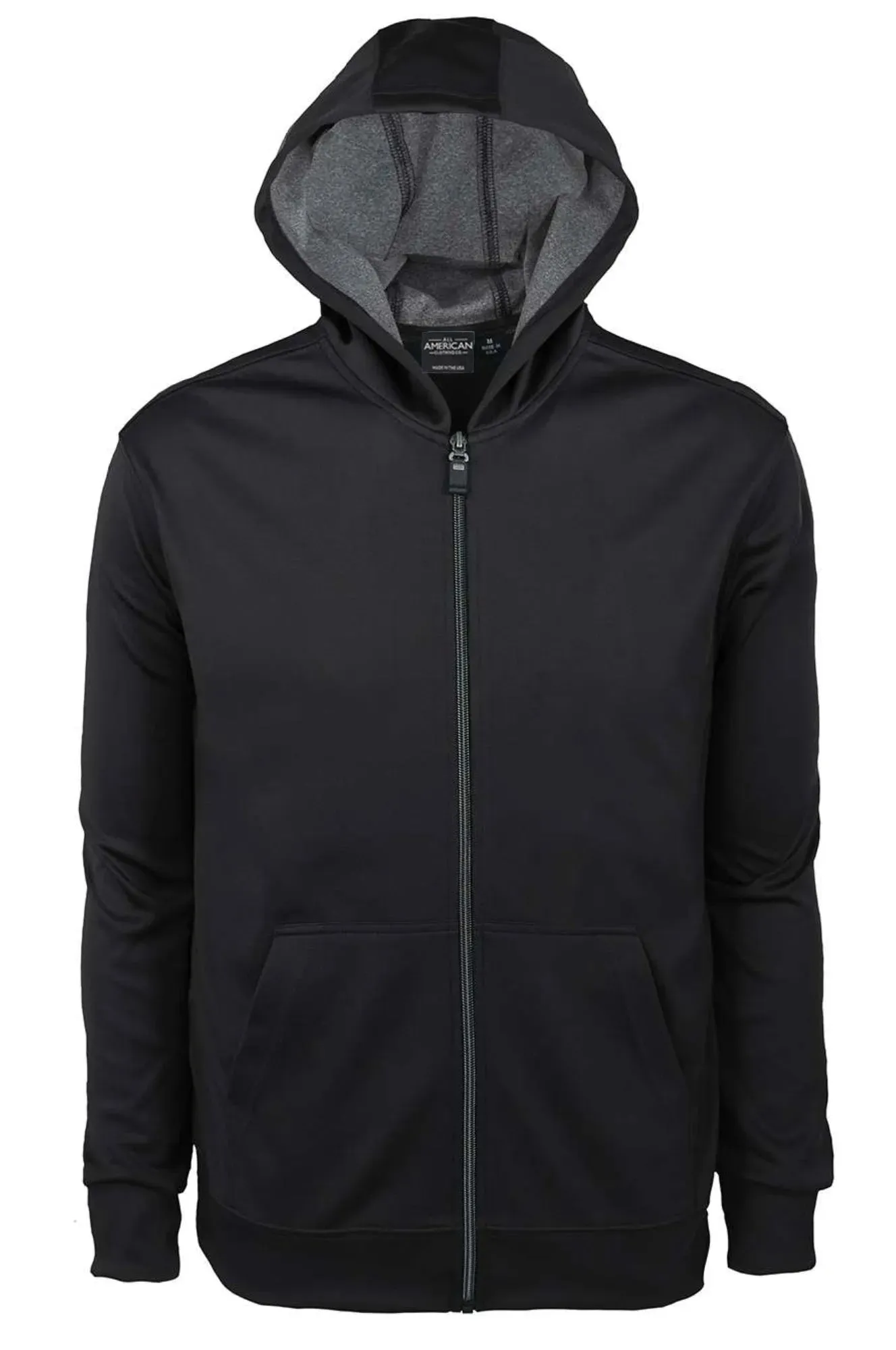 All American Clothing Co. - Men's Bonded Interlock Full Zip Hooded Jacket