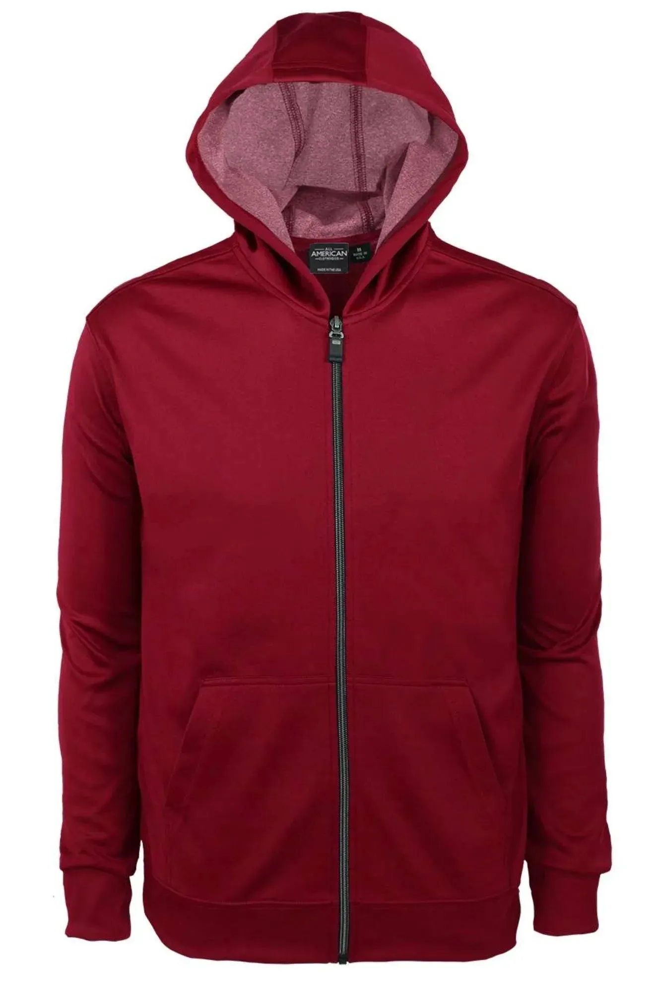 All American Clothing Co. - Men's Bonded Interlock Full Zip Hooded Jacket