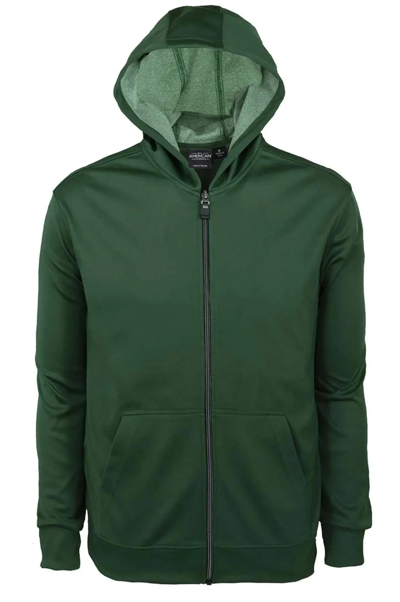 All American Clothing Co. - Men's Bonded Interlock Full Zip Hooded Jacket