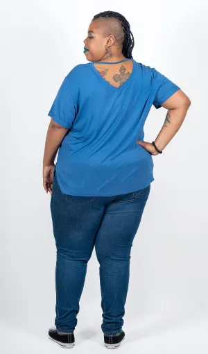 Blue V-Back Tee