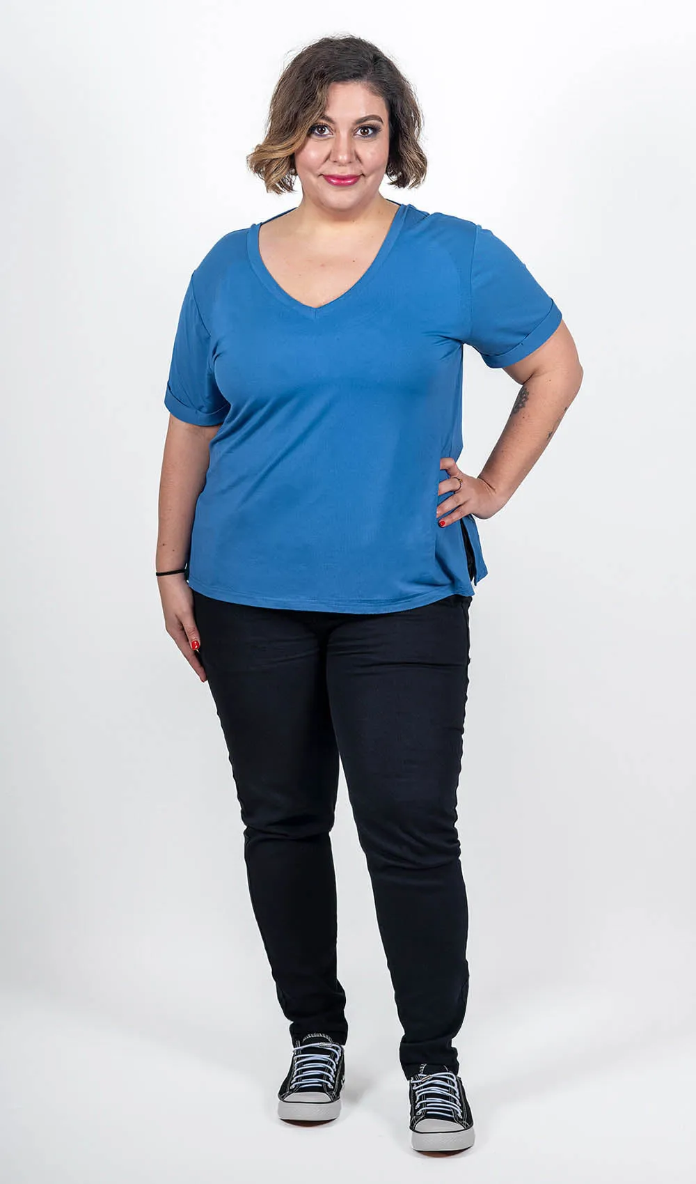 Blue V-Back Tee