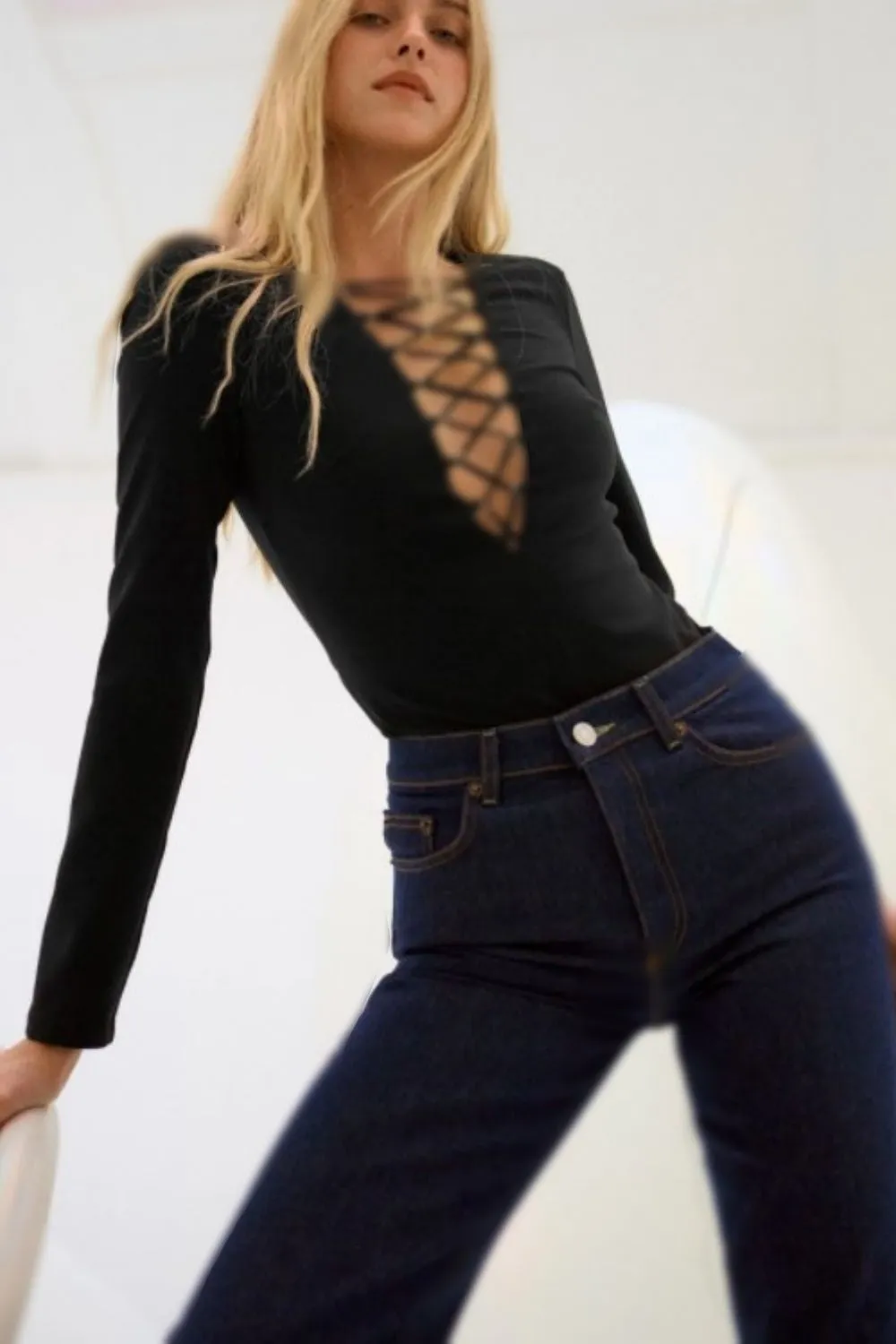 Body With V-Neck And Lacing