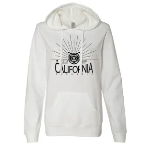 California Golden State Black Print Ladies Lightweight Fitted Hoodie