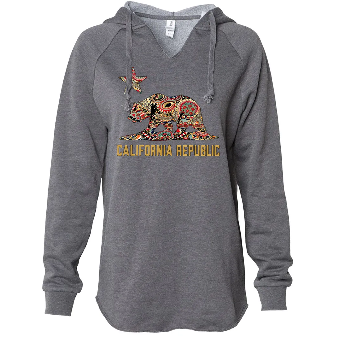 California Republic Paisley Bear Women's Soft Hooded Pullover