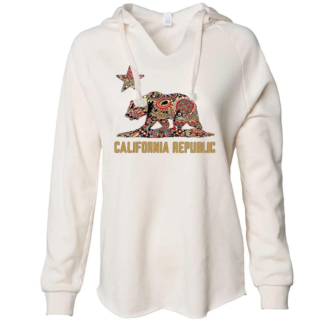 California Republic Paisley Bear Women's Soft Hooded Pullover