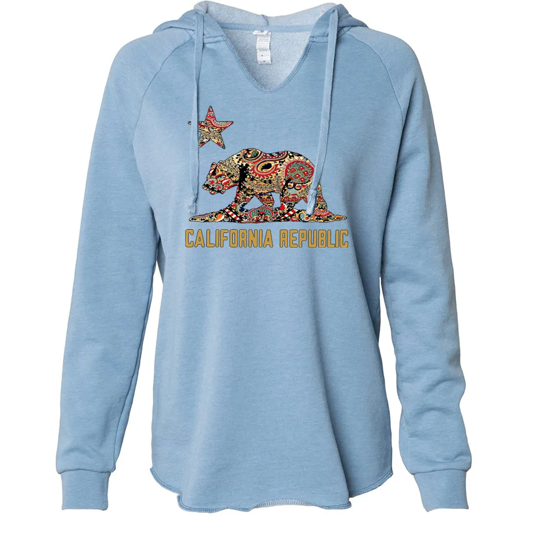 California Republic Paisley Bear Women's Soft Hooded Pullover