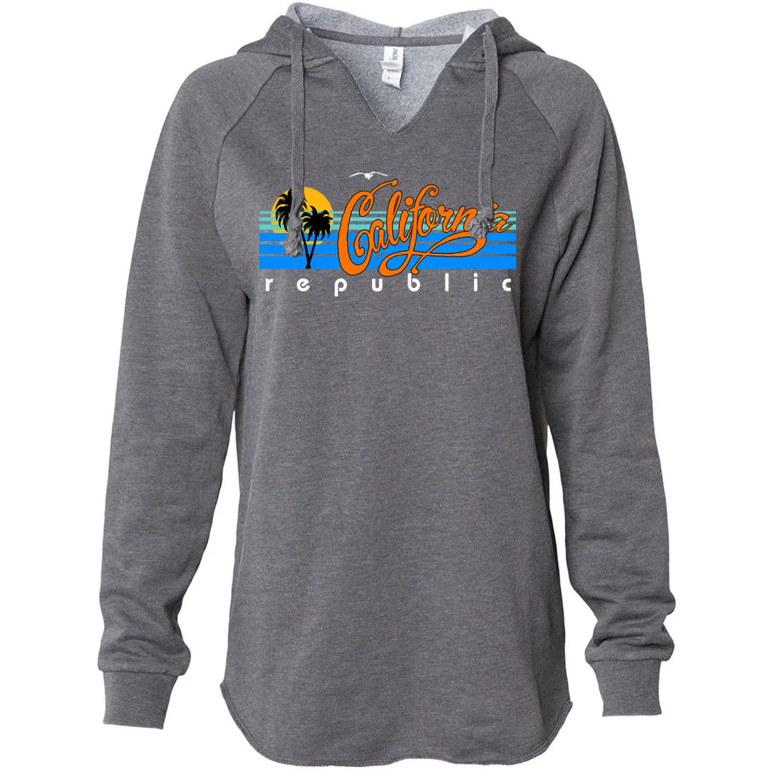 California Republic Palm Trees Women's Soft Hooded Pullover