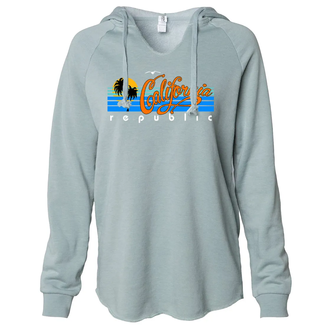 California Republic Palm Trees Women's Soft Hooded Pullover