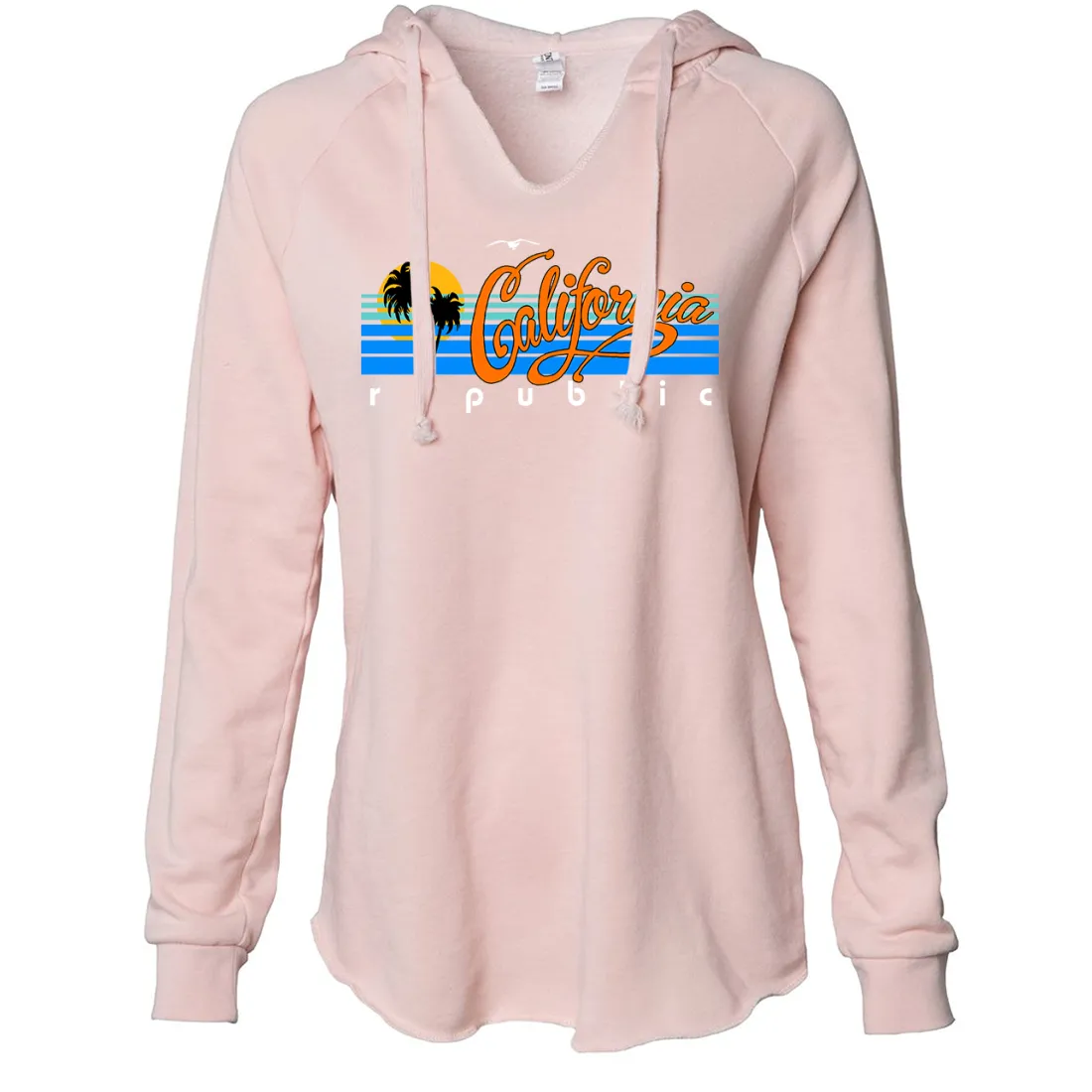 California Republic Palm Trees Women's Soft Hooded Pullover