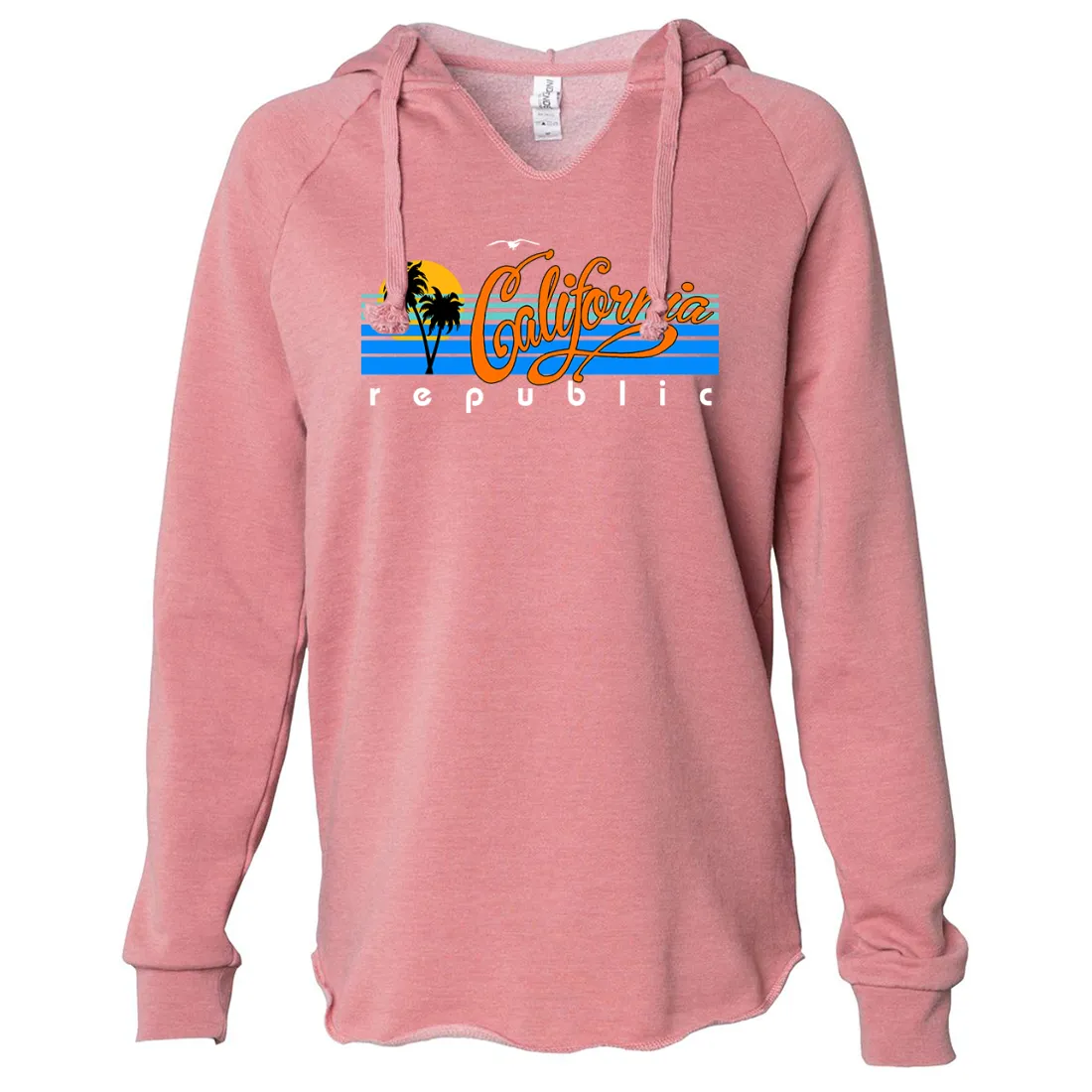 California Republic Palm Trees Women's Soft Hooded Pullover