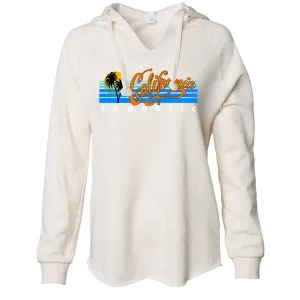 California Republic Palm Trees Women's Soft Hooded Pullover