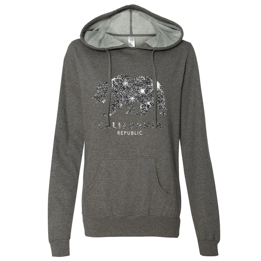 California Republic Sparkle Ladies Lightweight Fitted Hoodie