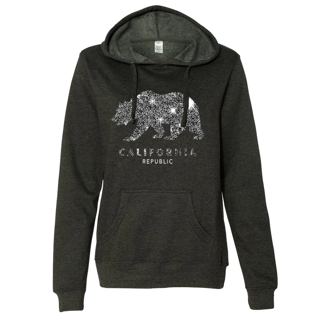 California Republic Sparkle Ladies Lightweight Fitted Hoodie