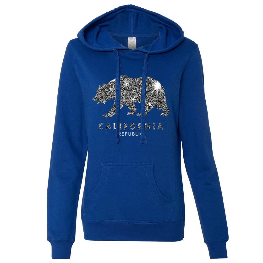 California Republic Sparkle Ladies Lightweight Fitted Hoodie