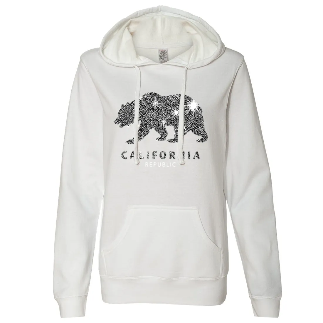 California Republic Sparkle Ladies Lightweight Fitted Hoodie