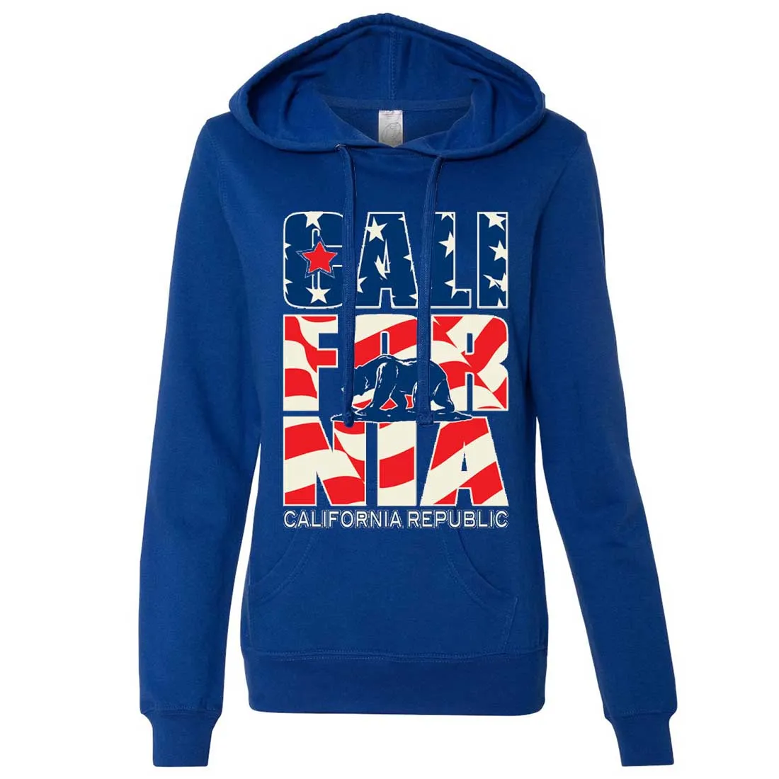 California Republic USA Flag Ladies Lt./Wt. Hoodie