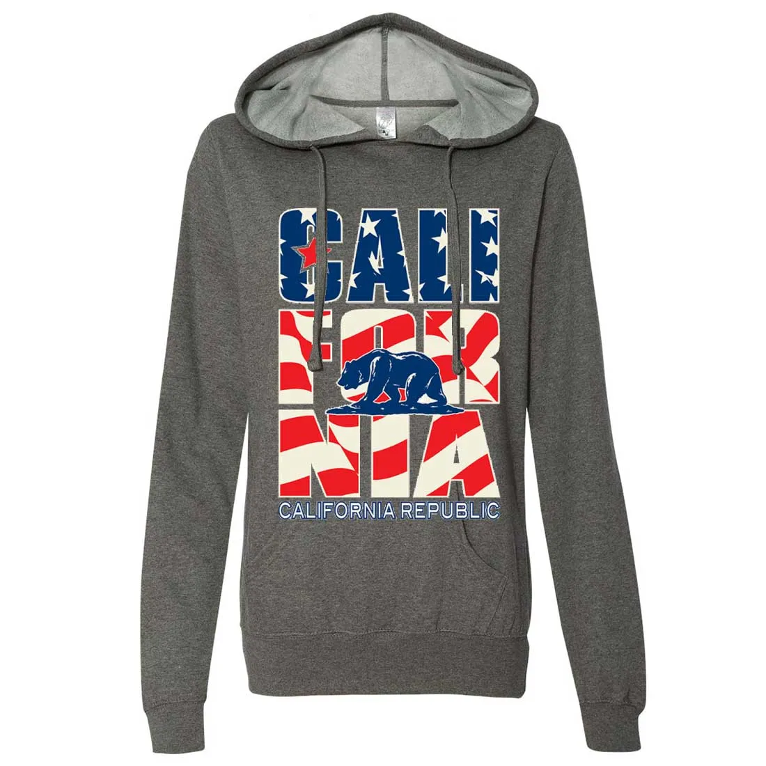 California Republic USA Flag Ladies Lt./Wt. Hoodie