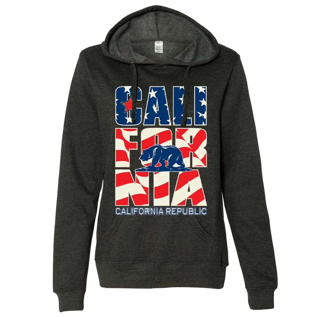 California Republic USA Flag Ladies Lt./Wt. Hoodie