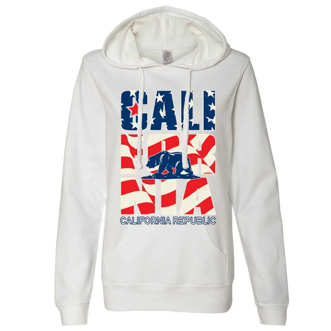 California Republic USA Flag Ladies Lt./Wt. Hoodie