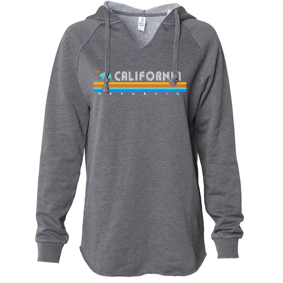California Republic Vintage Stripe Women's Soft Hooded Pullover
