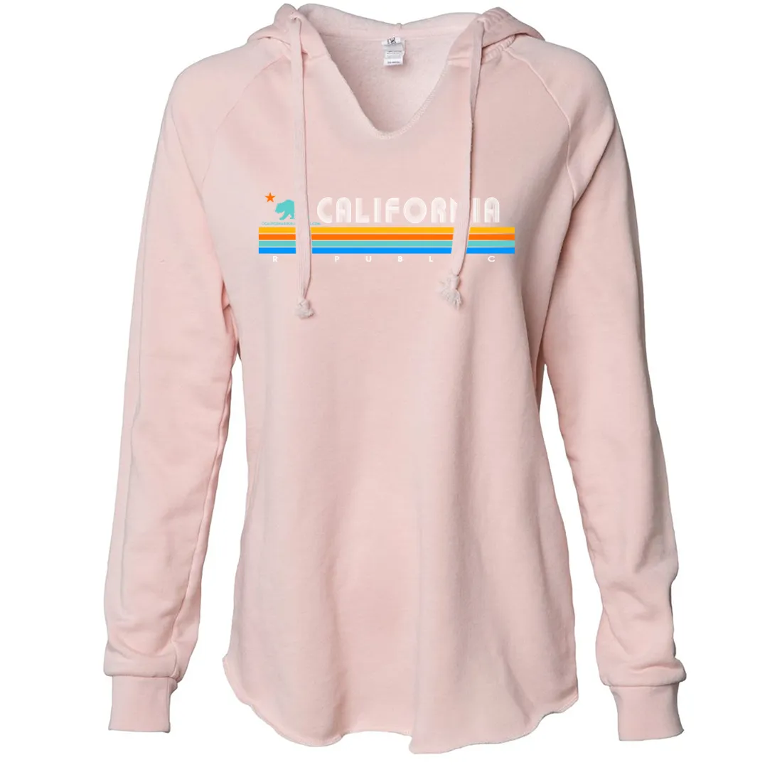 California Republic Vintage Stripe Women's Soft Hooded Pullover