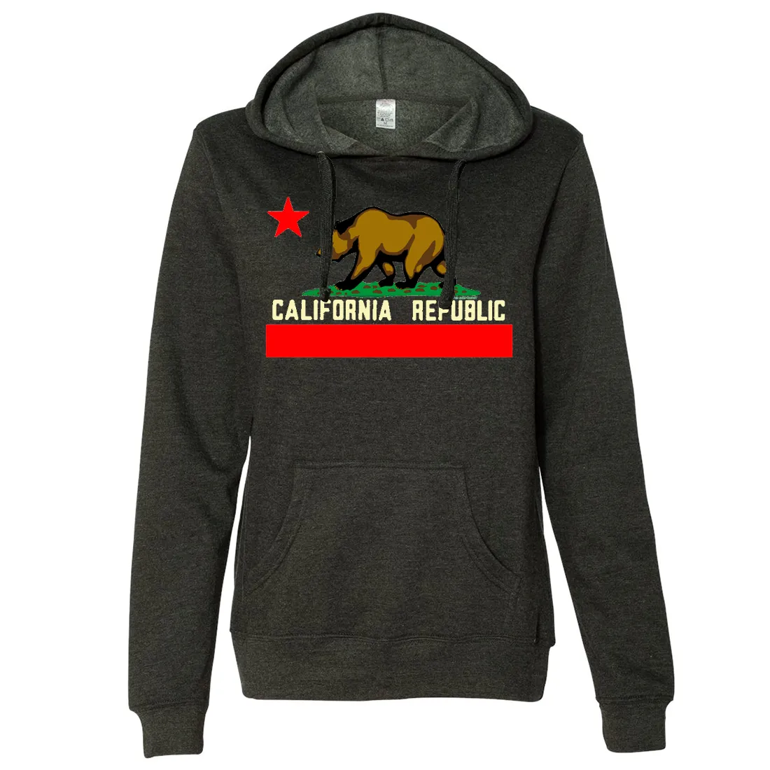 California State Flag Borderless Ladies Lightweight Fitted Hoodie