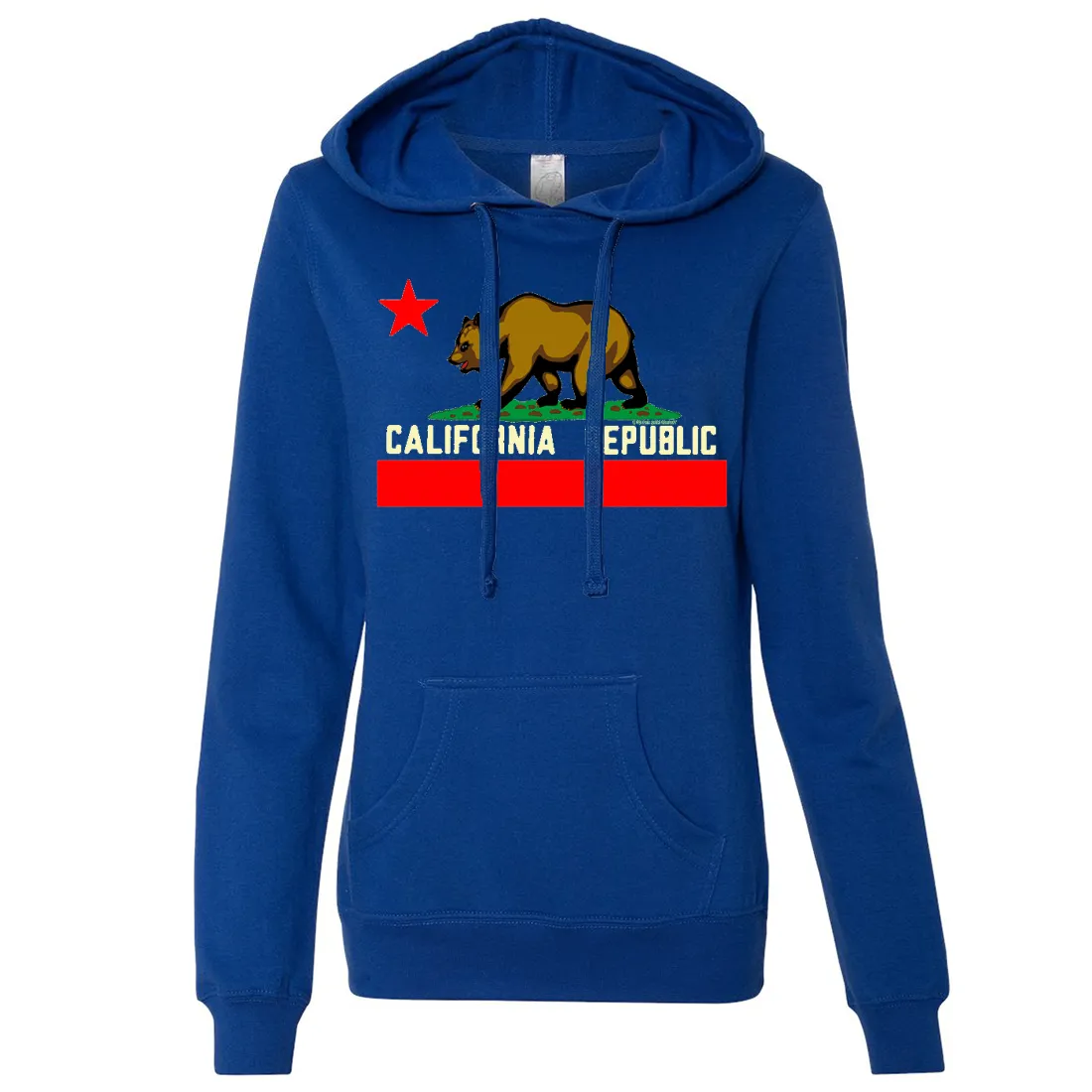 California State Flag Borderless Ladies Lightweight Fitted Hoodie