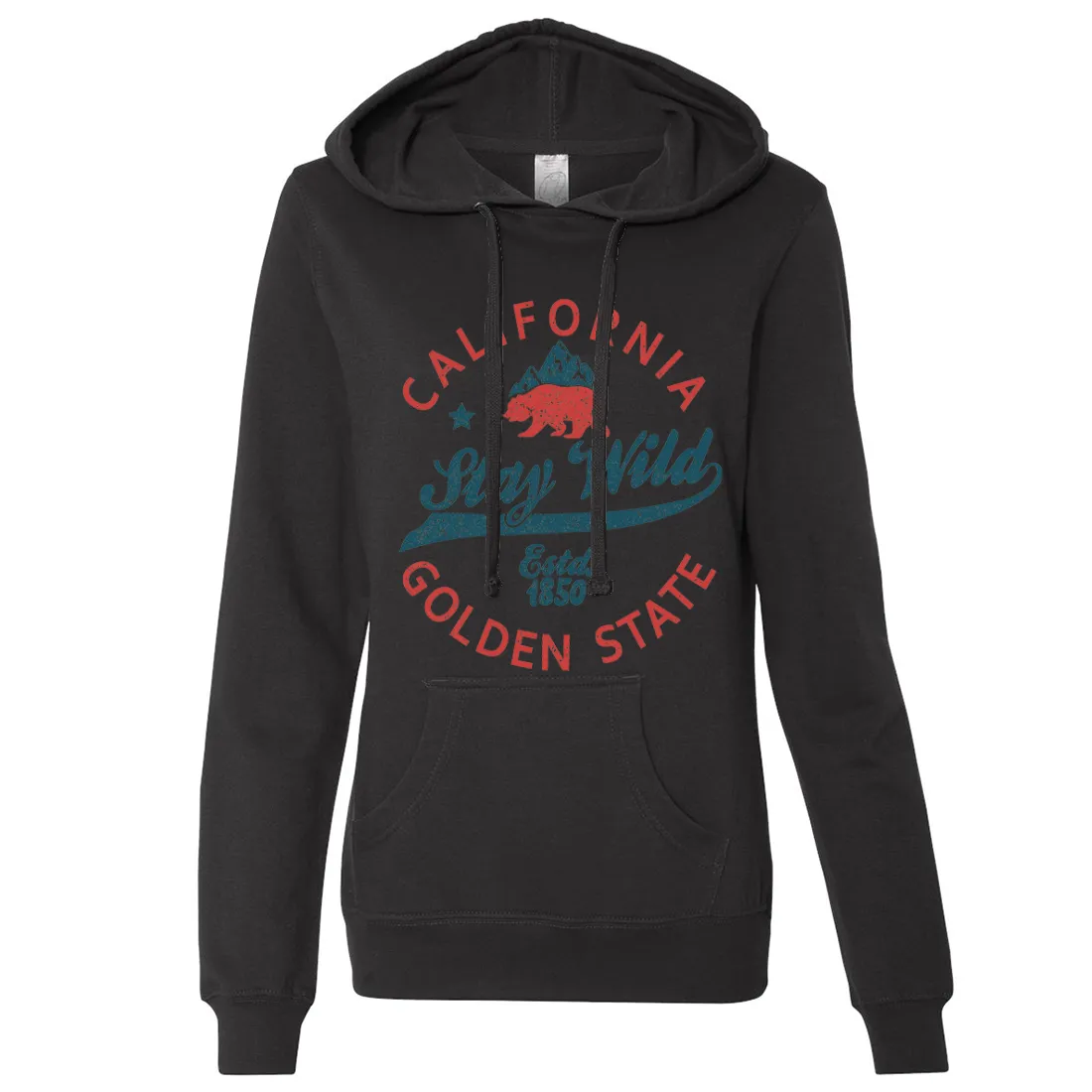 California Stay Wild Ladies Lightweight Fitted Hoodie