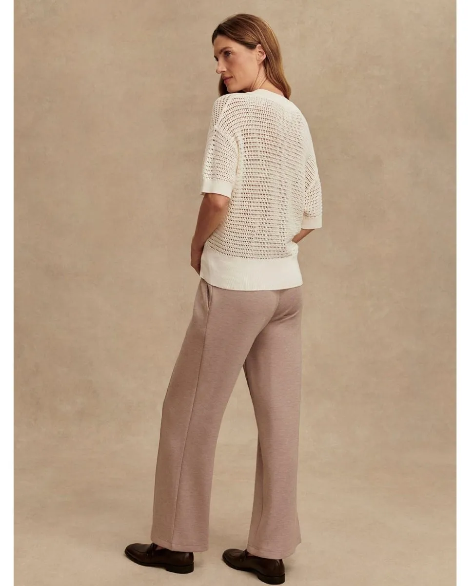 Callie Short Sleeve Knit Top Egret