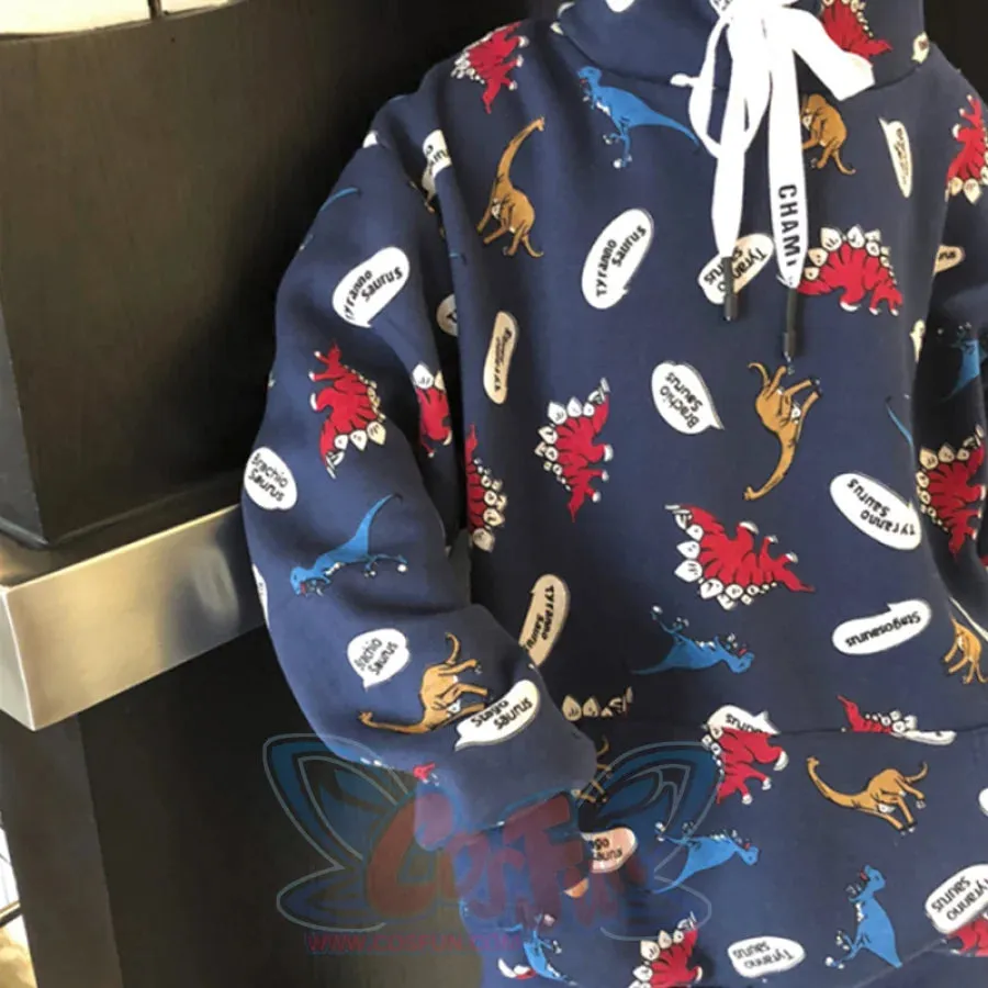 Casual Dinosaurs Print Oversized Hoodie J10017