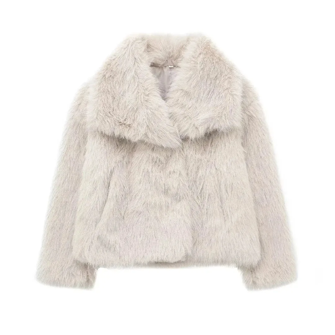 Chic Sequin Woven Jacket for Women – Metallic Loose Fit Winter Coat