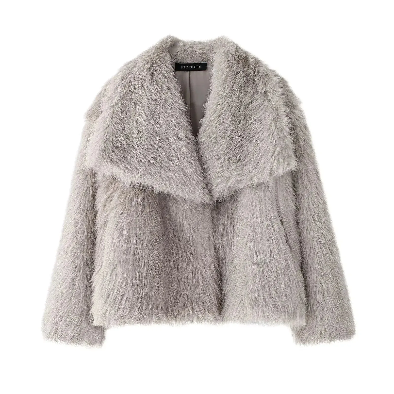 Chic Sequin Woven Jacket for Women – Metallic Loose Fit Winter Coat