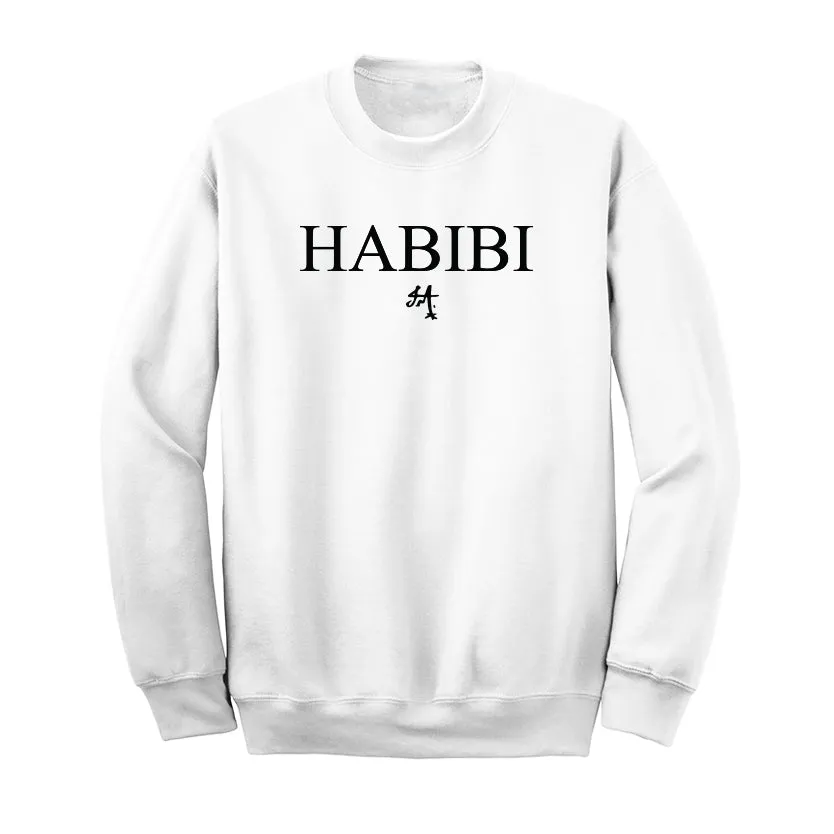 Classic White and Black Habibi Crewneck