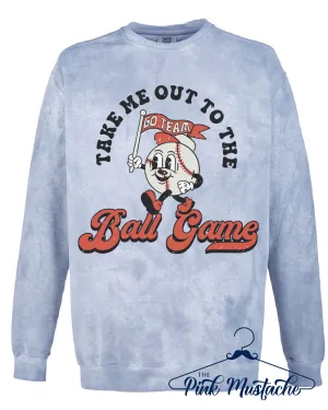 Comfort Colors Color Blast Take Me Out To The Ball Game Sweatshirt - Sizes and Inventory Limited