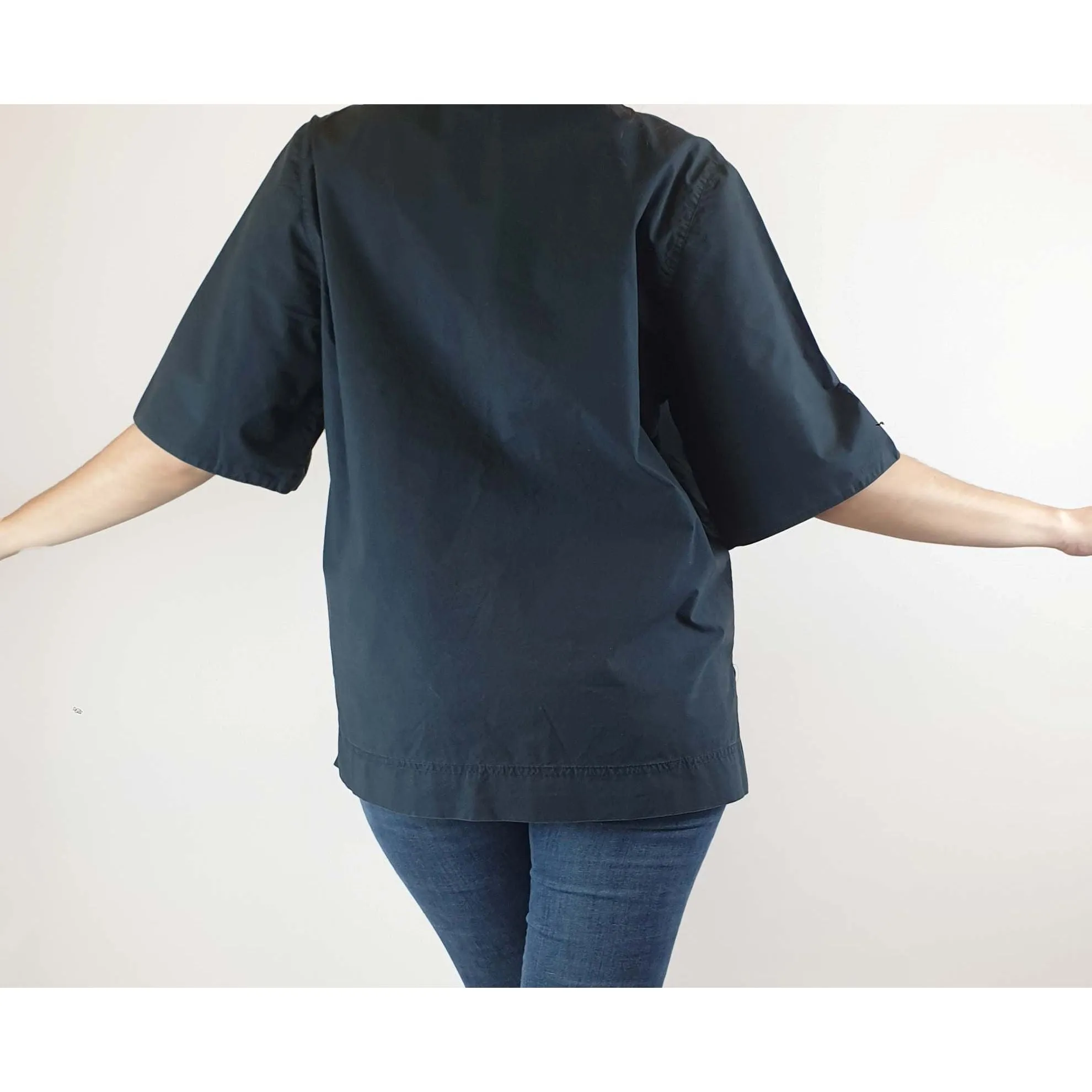 Cos navy cotton top with cute front pocket size S (best fits size 10)