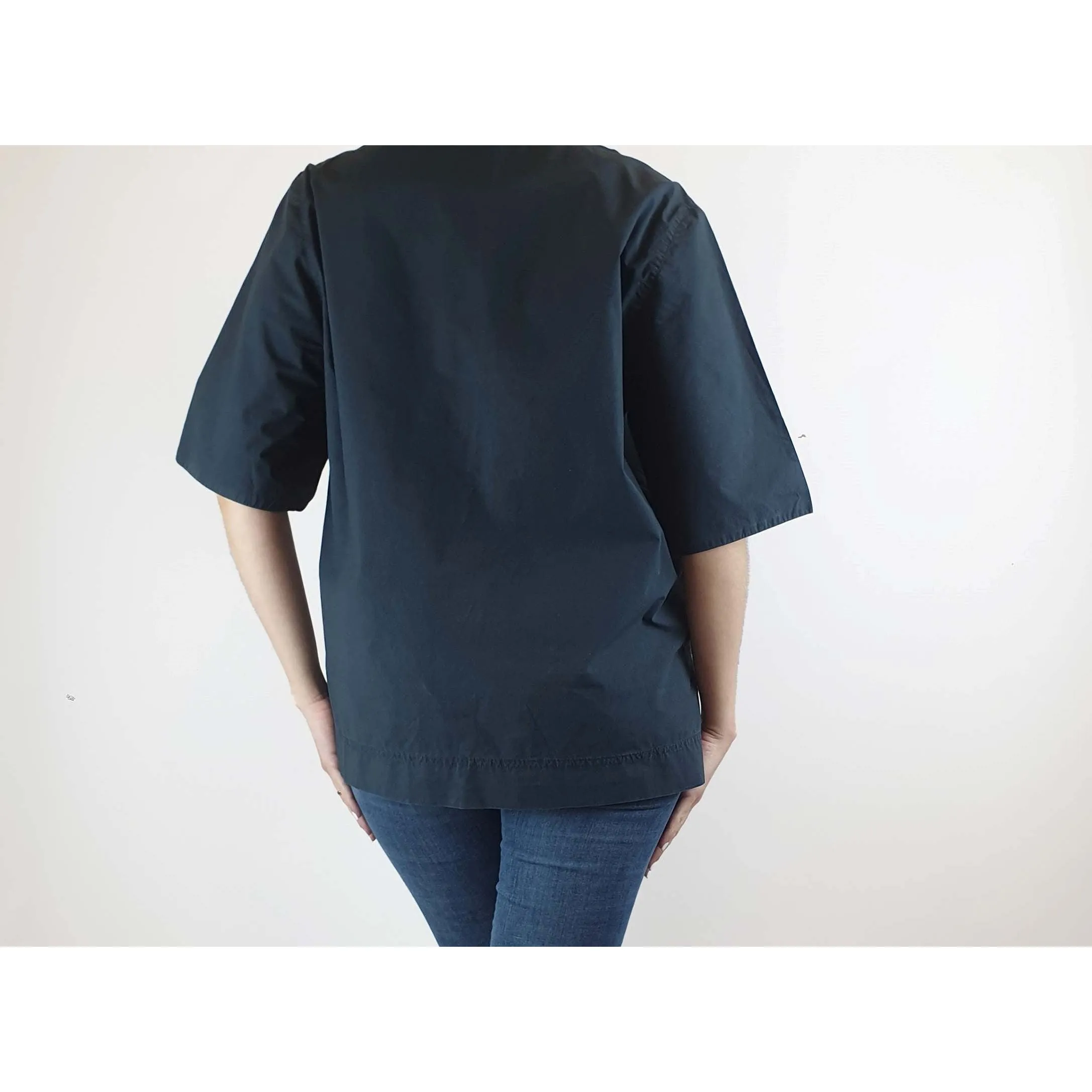 Cos navy cotton top with cute front pocket size S (best fits size 10)
