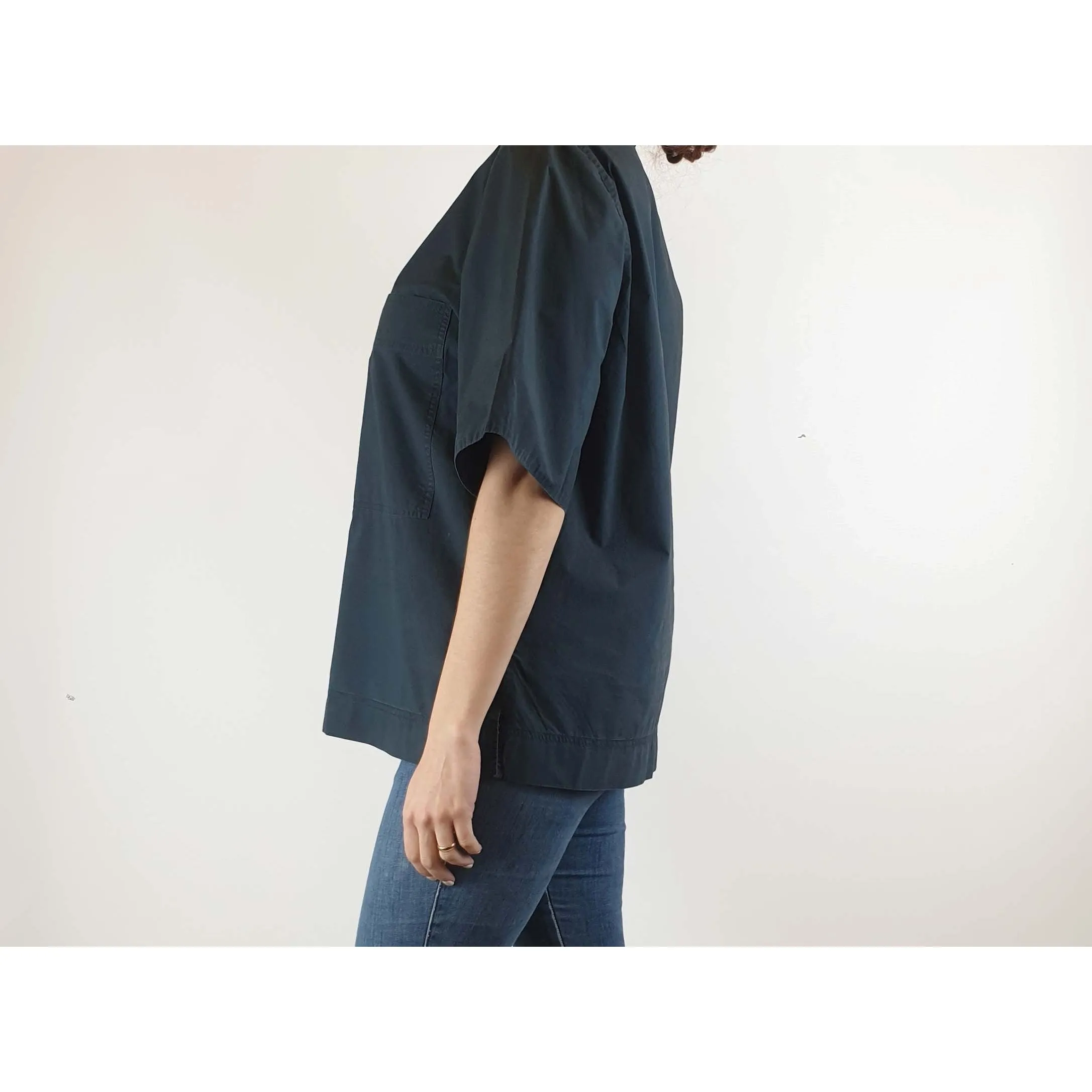 Cos navy cotton top with cute front pocket size S (best fits size 10)