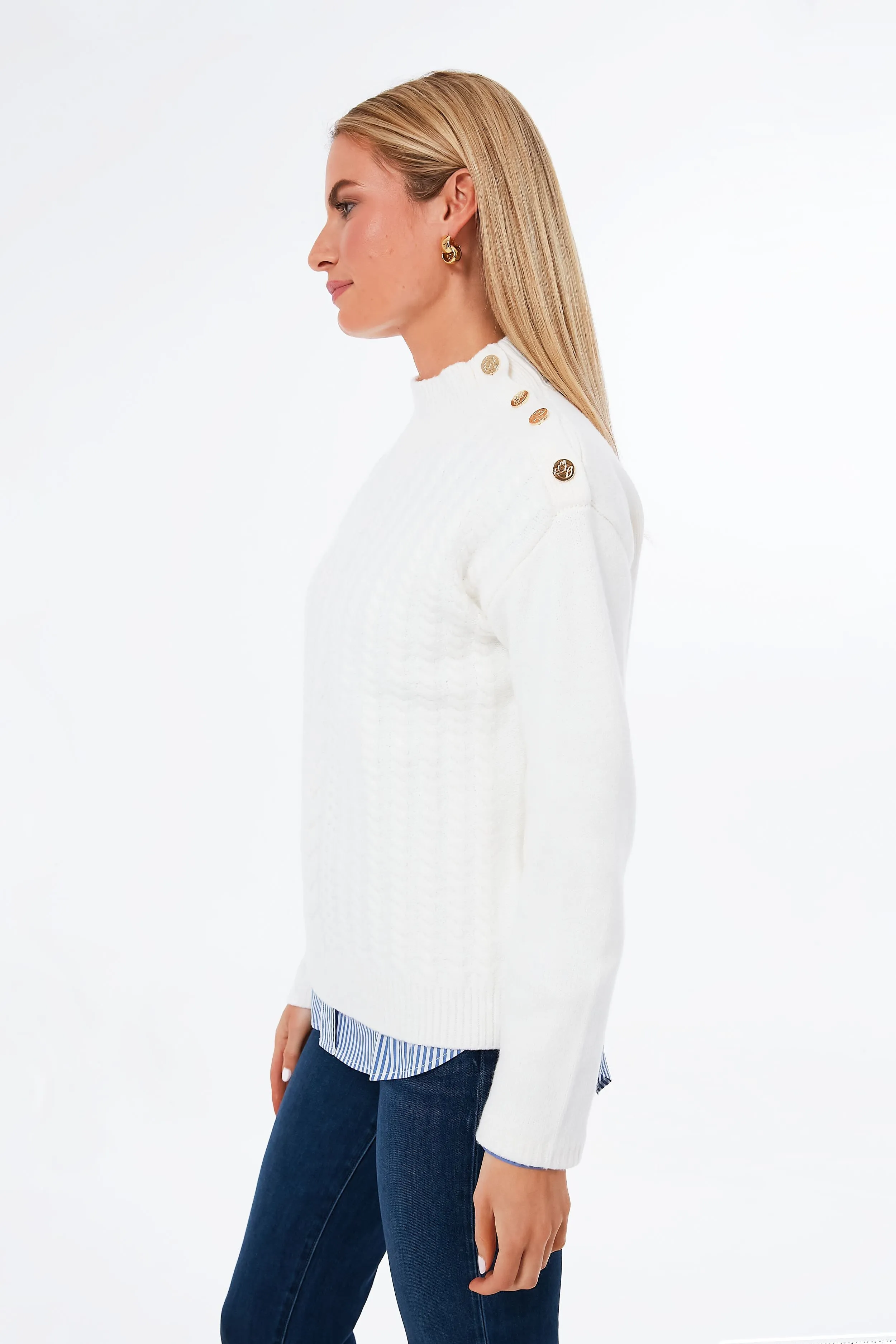 Cream Turtleneck Sweater