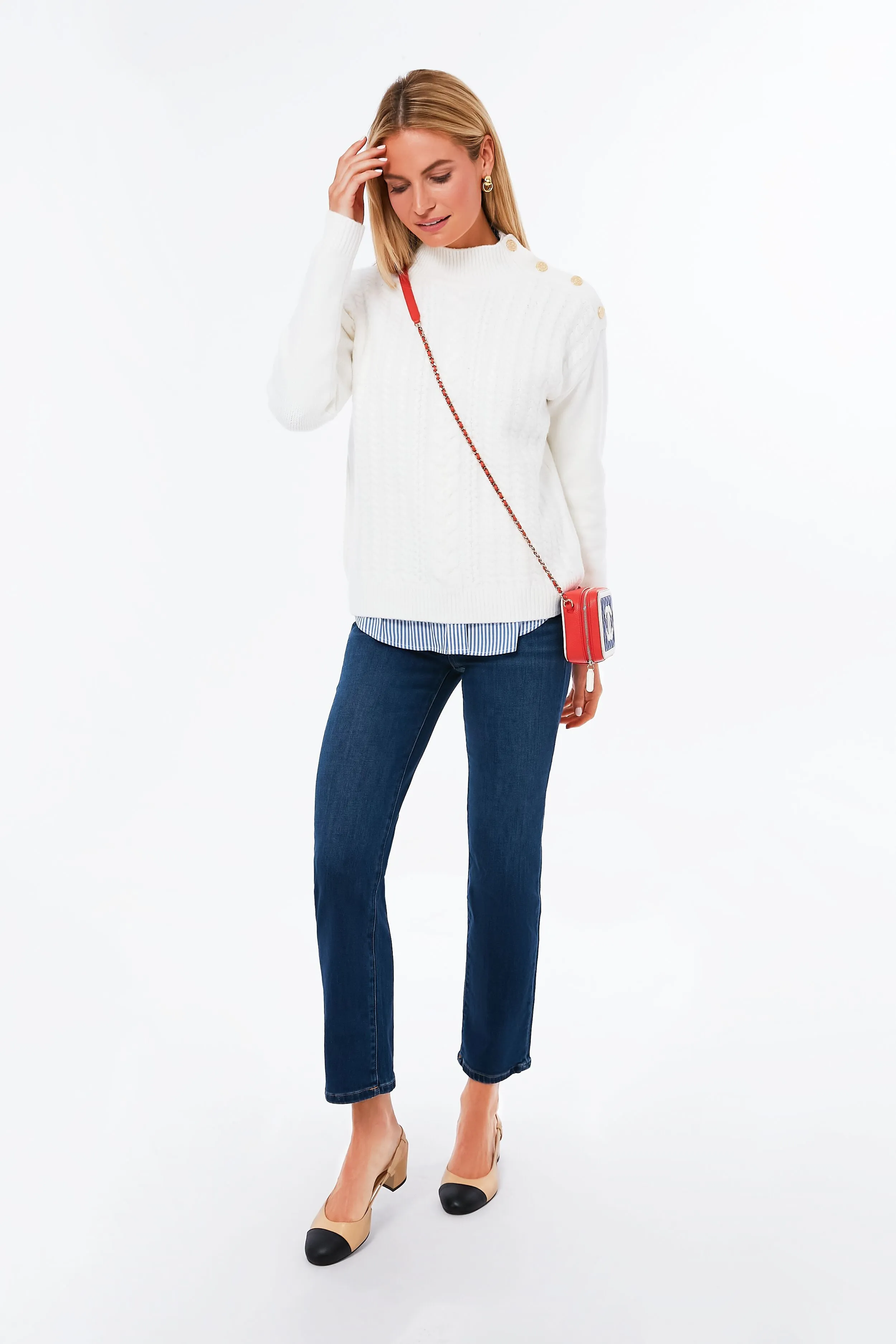 Cream Turtleneck Sweater