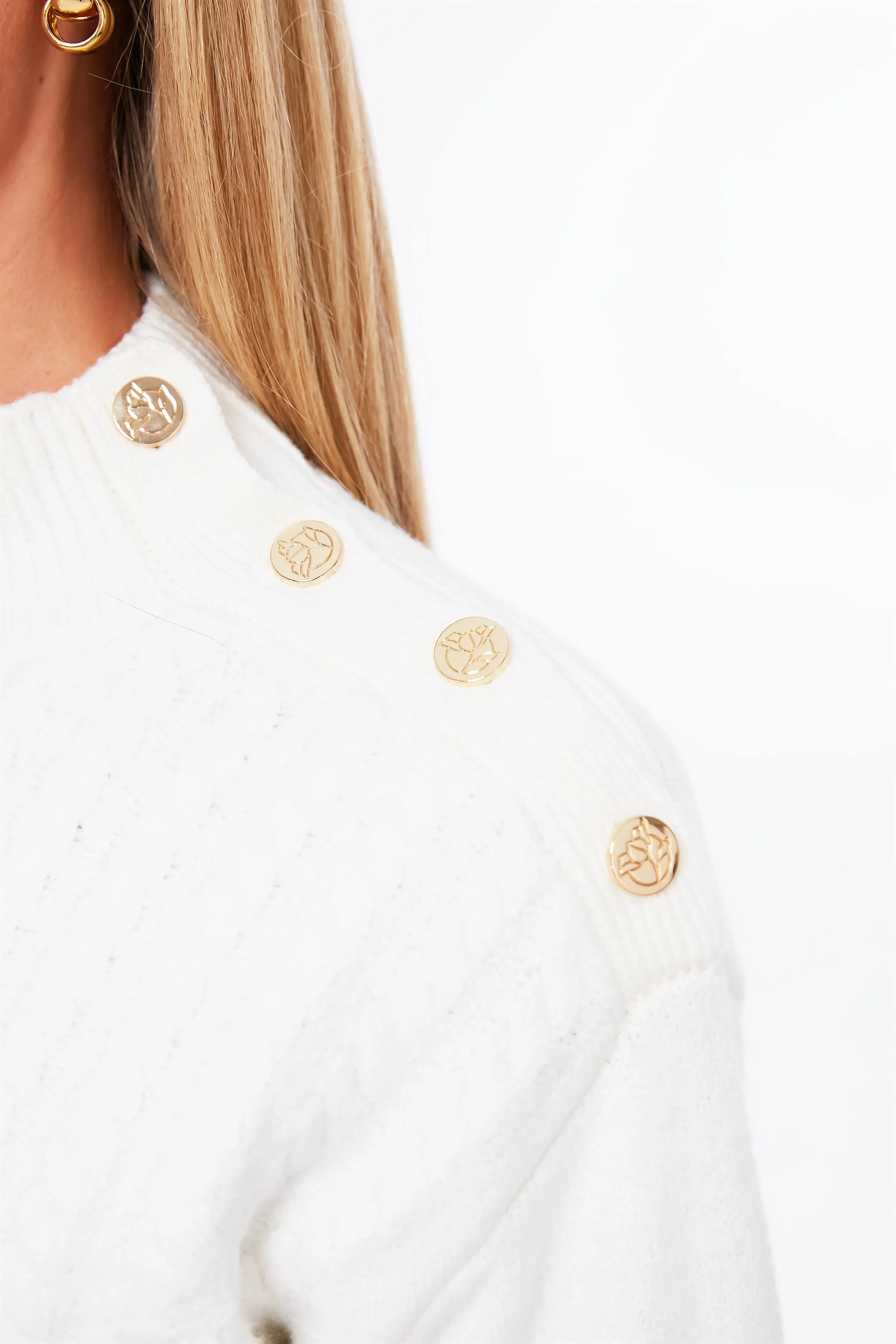 Cream Turtleneck Sweater