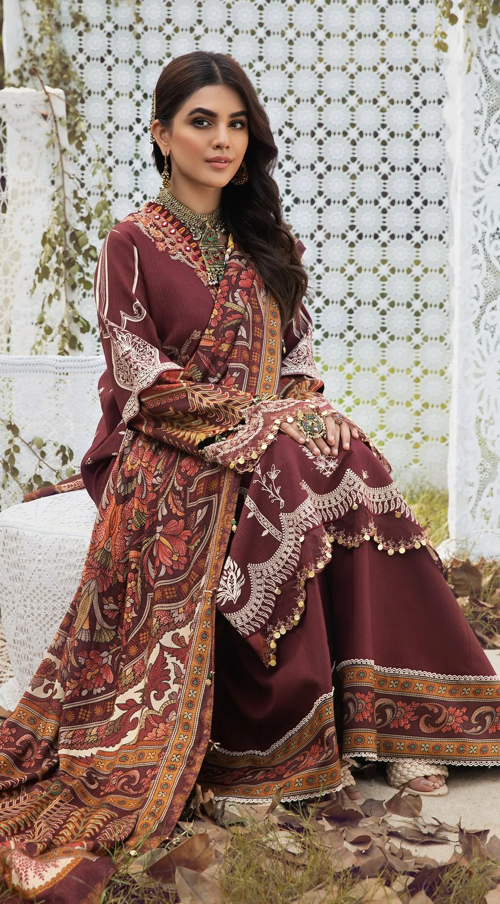 DELARA VLP21-05 | Anaya Pardesi VIVA Winter Collection 2021 | Unstitched Embroidered Dobby Linen Suits